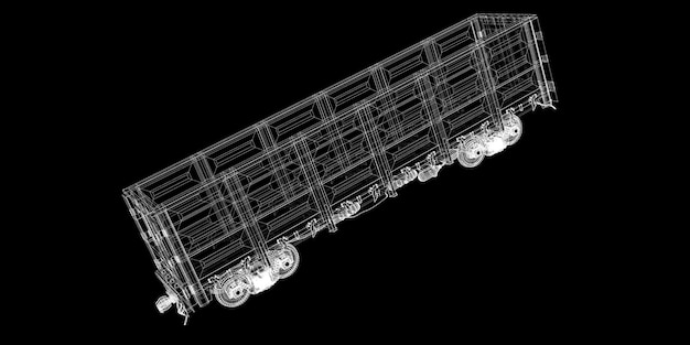 Towary Wagon, konstrukcja pudła wagonu kolejowego, model drutowy