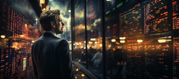 trader monitoruje notowania rynkowe Generacyjna sztuczna inteligencja