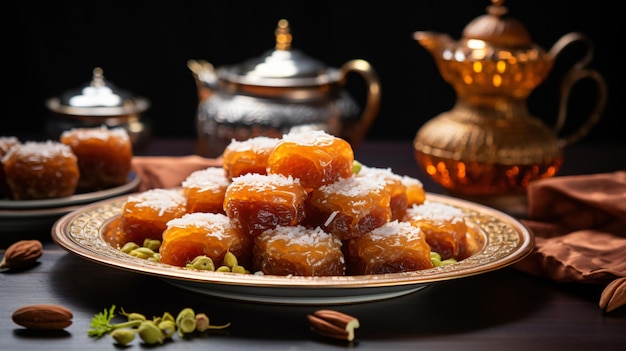 Zdjęcie traditional arabic halal homemade sweet houriyya
