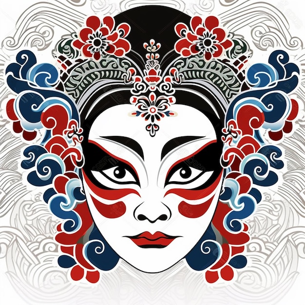 Tradycyjna chińska maska Peking Opera na twarz