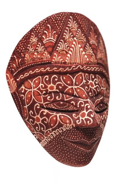 Tradycyjna Indonezyjska Maska Na Białym Tle