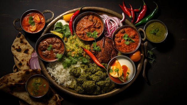 tradycyjna kuchnia indyjska północnoindyjska żywność HD 8K tapeta er Obraz fotograficzny
