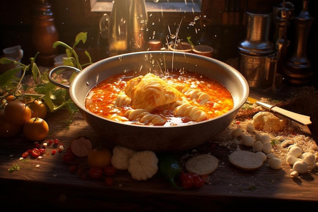 Tradycyjna scena zupy pozole