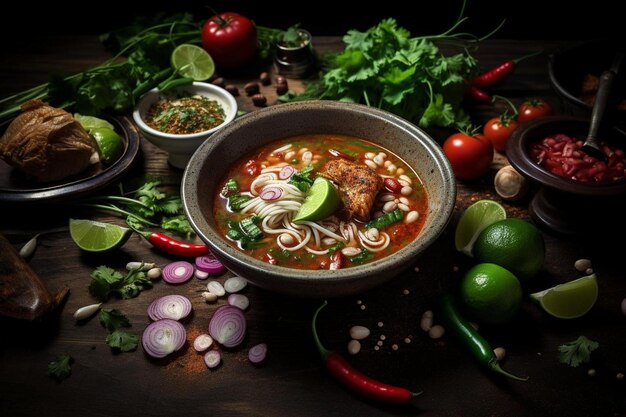 Tradycyjna scena zupy pozole