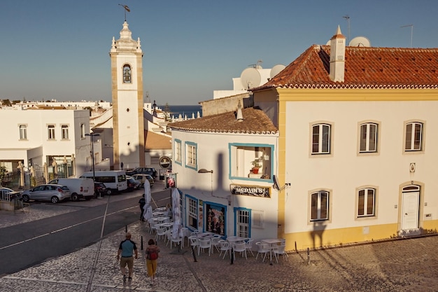 Tradycyjne domy i portugalska architektura starego miasta Albufeira Algarve Portugalia