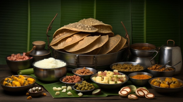 tradycyjne indyjskie jedzenie HD 8K tapety Stock Photographic