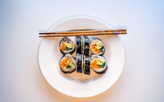 Tradycyjne Koreańskie Ręcznie Robione Jedzenie Kimbap