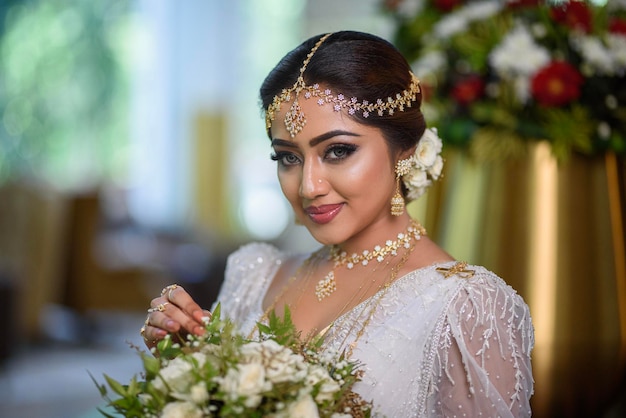 Tradycyjne ślubne zdjęcia ślubnych z Sri Lanki