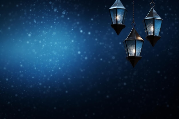 Zdjęcie tradycyjny arabski wiszący latarnia ramadan kareem tło