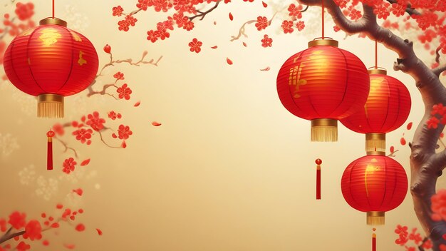 Tradycyjny chiński Nowy Rok na czerwonym i złotym tle