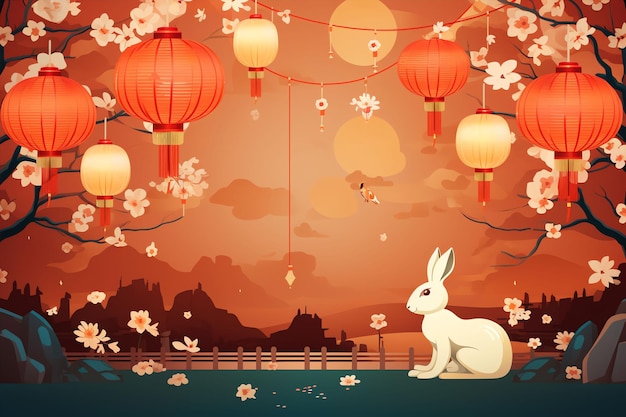 tradycyjny chiński sztandar festiwalowy na ilustracji