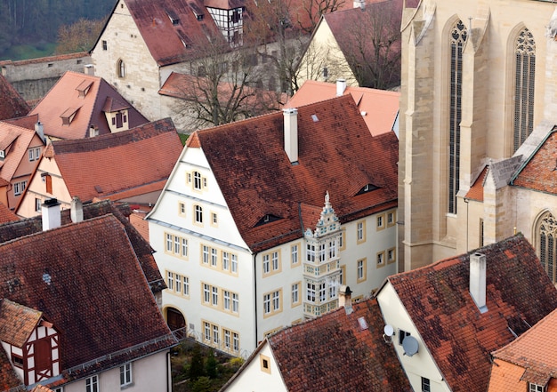 Tradycyjny dom z muru pruskiego w Rothenburg ob der Tauber