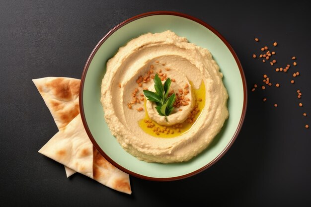 Zdjęcie tradycyjny domowy hummus izolowany na białym