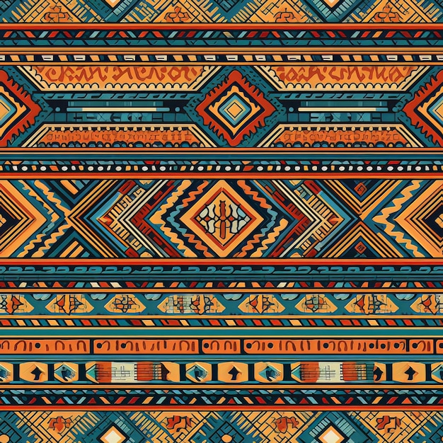 Tradycyjny geometryczny wzór Inków z żywymi kolorami