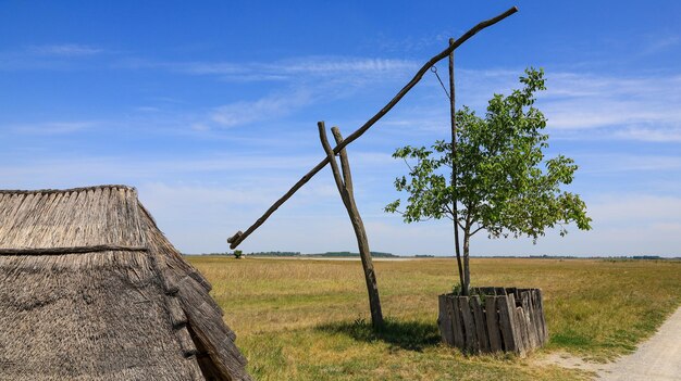 Tradycyjny Historyczny Podnośnik Wodny W Pobliżu Suchego Jeziora W Burgenlandzie W Austrii W Pobliży Jeziora Neusiedler