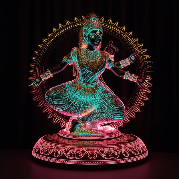 tradycyjny indyjski taniec klasyczny bharatanatyam uchwycony artystycznie