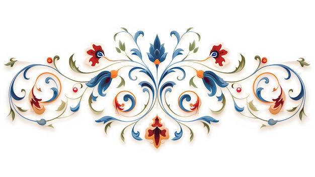 Zdjęcie tradycyjny islamski ozdobny kwiat arabesk izolowany na białym ilustracji wektorowej
