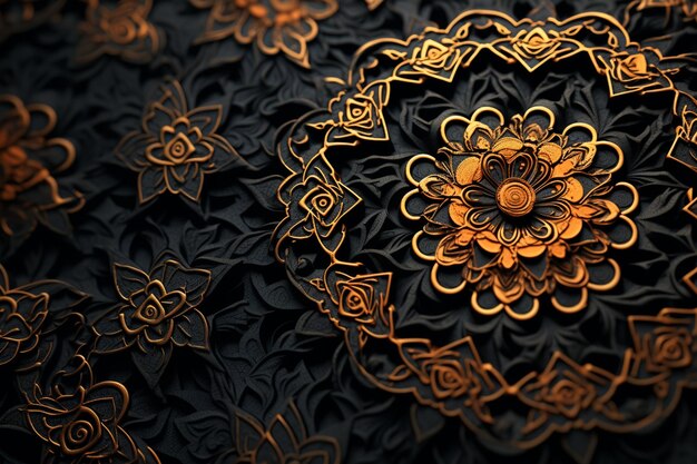 Zdjęcie tradycyjny islamski wzór na ręcznie tkanym generatywnym ai