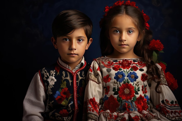 tradycyjny meksykański kostium meksykańskie haftowanie dzieci