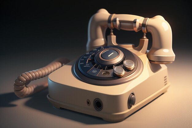 Tradycyjny, ręcznie nakręcany telefon stacjonarny, historia, klasyczna tapeta na stary telefon w stylu retro