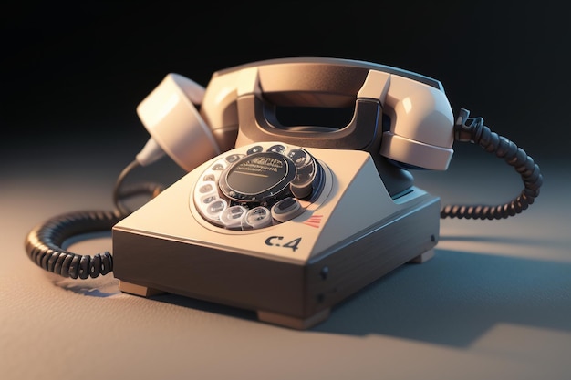 Tradycyjny, ręcznie nakręcany telefon stacjonarny, historia, klasyczna tapeta na stary telefon w stylu retro