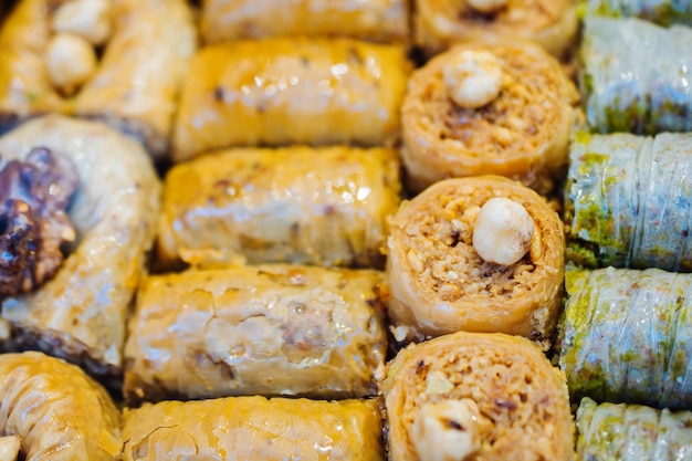 Tradycyjny turecki deser Baklava ze Stambułu w Turcji