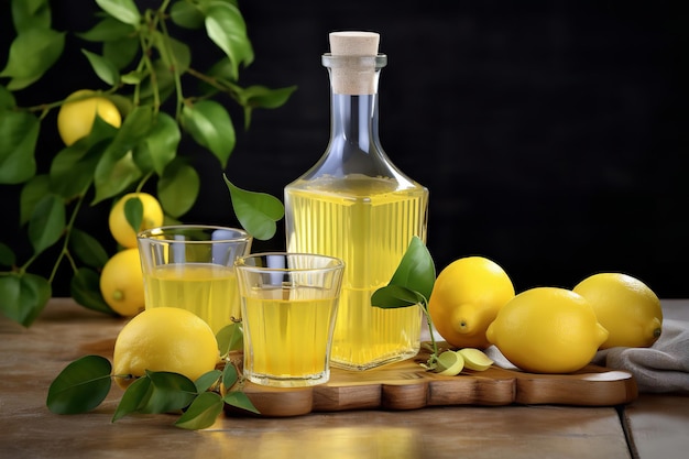 Zdjęcie tradycyjny włoski napój limoncello