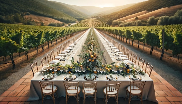 Tradycyjny włoski stół ślubny