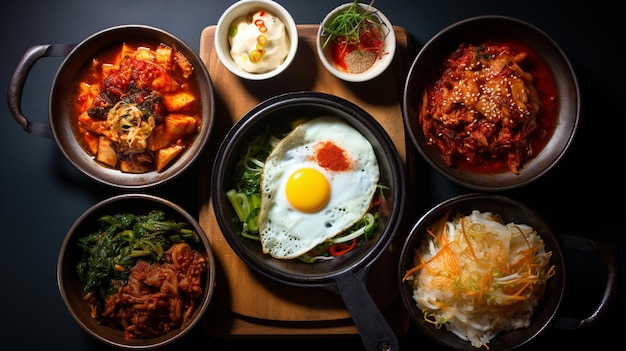 tradycyjny zestaw kuchni koreańskiej