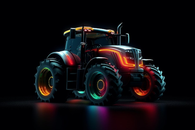 traktor z światłami na nim