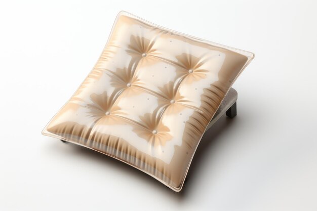 Zdjęcie tranquil serenity beige i biała poduszka krzesła na białym lub png przezroczystym tle