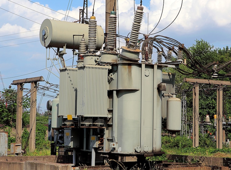 Zdjęcie transformator wysokiego napięcia energii elektrycznej
