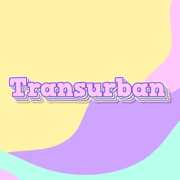 Zdjęcie transurban typography 3d design cute text word cool background photo jpg