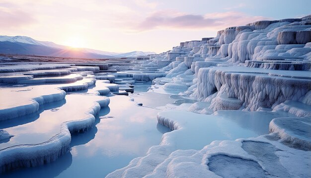 Zdjęcie trawertyny z pamukkale w turcji