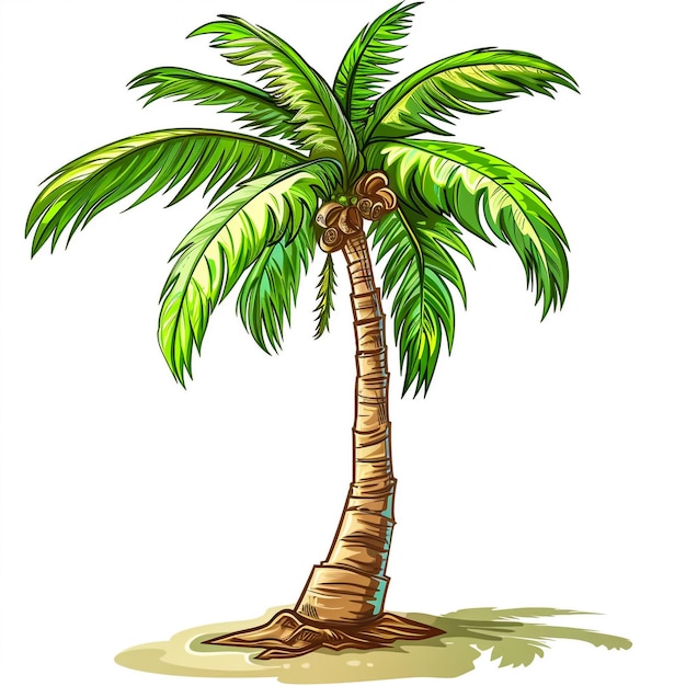 Zdjęcie tree palm beach illustrator izolowana ikona w stylu kreskówki treść gry