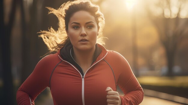 Trening sportowców plus size w parku miejskim