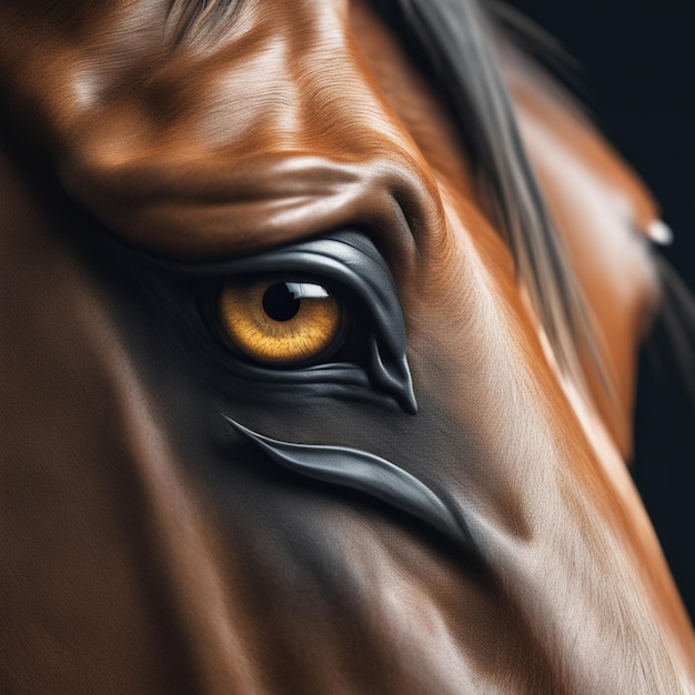 Zdjęcie treść wygenerowana przez ai graceful elegance a horse's eye in closeup