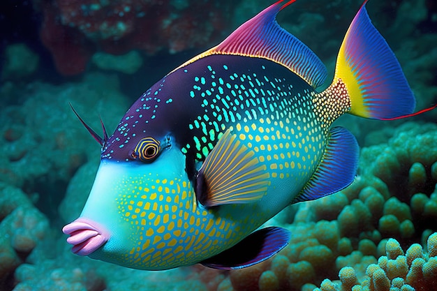 Triggerfish z farbą Rhinecanthus aculeatus