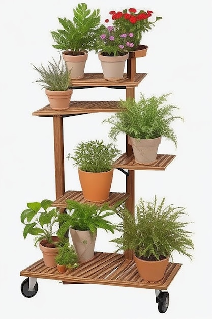 Trójkątna półka dla roślin 6 Potted Carbonized Wood Plant Holder Flower Pot Stand Display