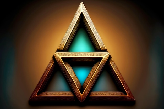 Trójkątny symbol kształtu przedstawiający koncepcję Świętej Trójcy w chrześcijaństwie generatywnym ai