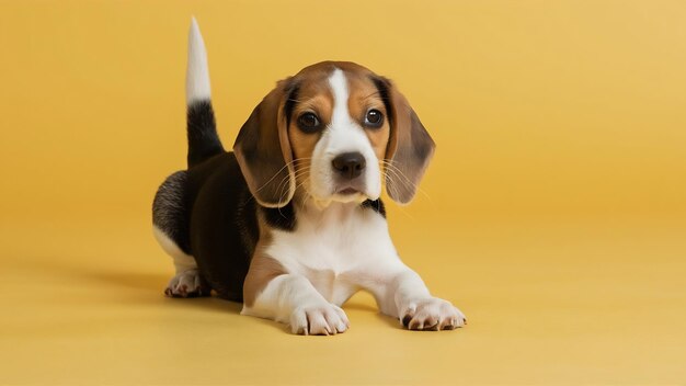 Trójkolorowy szczeniak Beagle pozuje