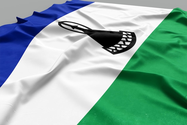 Trójwymiarowa flaga z flagą Lesotho