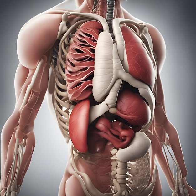 Trójwymiarowa, medycznie dokładna ilustracja męskiej anatomii.