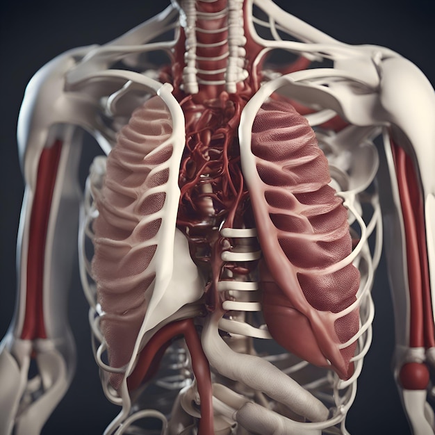 Trójwymiarowa, medycznie dokładna ilustracja układu naczyniowego ludzkiego ciała