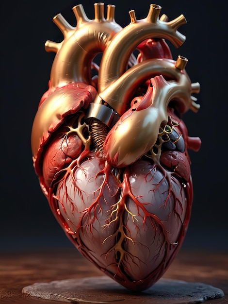 Trójwymiarowy obraz bardzo szczegółowego ludzkiego serca