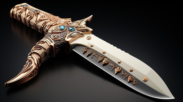 Trójwymiarowy obraz stylowego noża króla