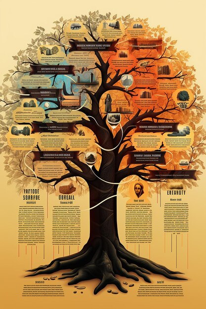 Zdjęcie trójwymiarowy plakat miesiąca czarnej historii z drzewem, którego korzenie i gałęzie tworzą nazwy ważnych osób.