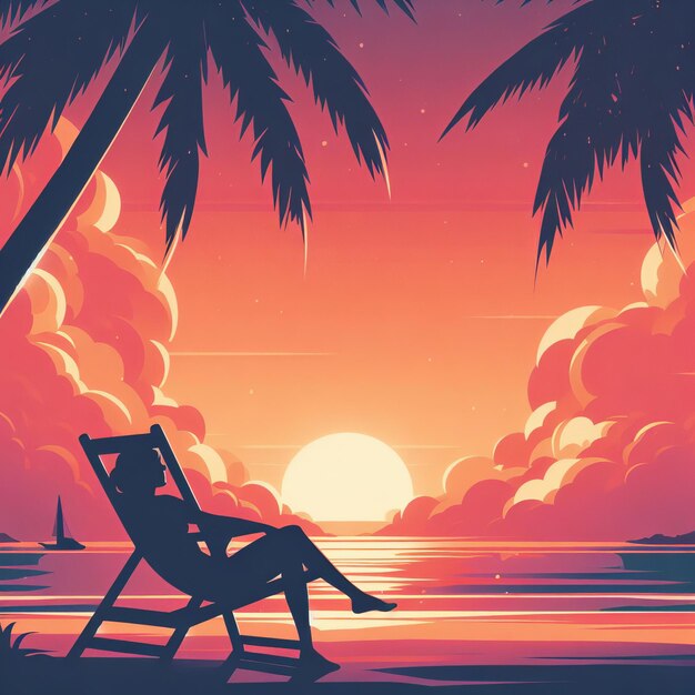 Zdjęcie tropical beach dusk wyspa lofi wieczór