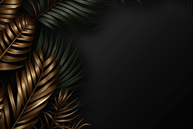 Tropical Paradise Luxury premium Puste miejsce otoczone palmami Czarne