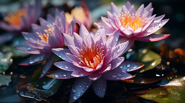 Tropical Serenity Vintage Water Lily Oasis